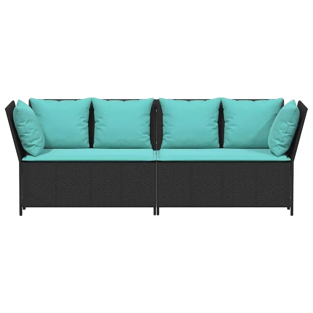 Elegant Black Rattan Patio Sofa Set
