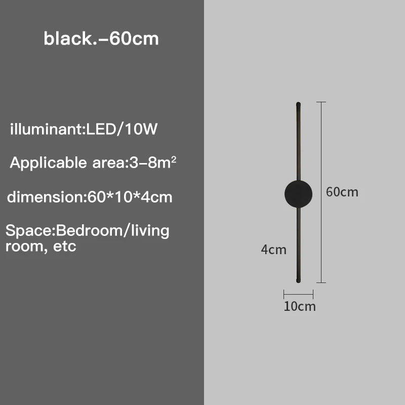 Modern Black I-Shaped LED Wall Light