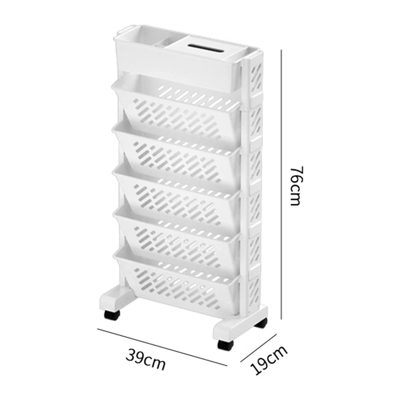 Rotatable Rolling Plastic Bookshelf with Large Capacity