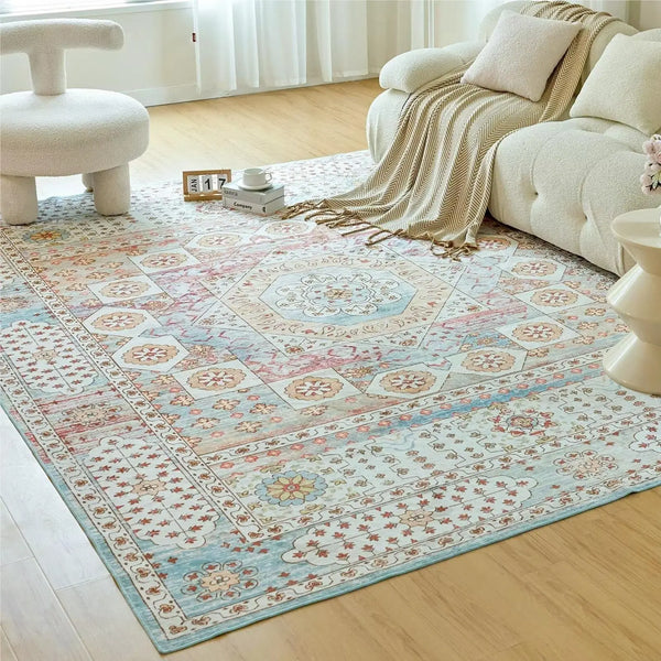 Orhopui Washable Vintage Area Rug with Non-Slip Backing