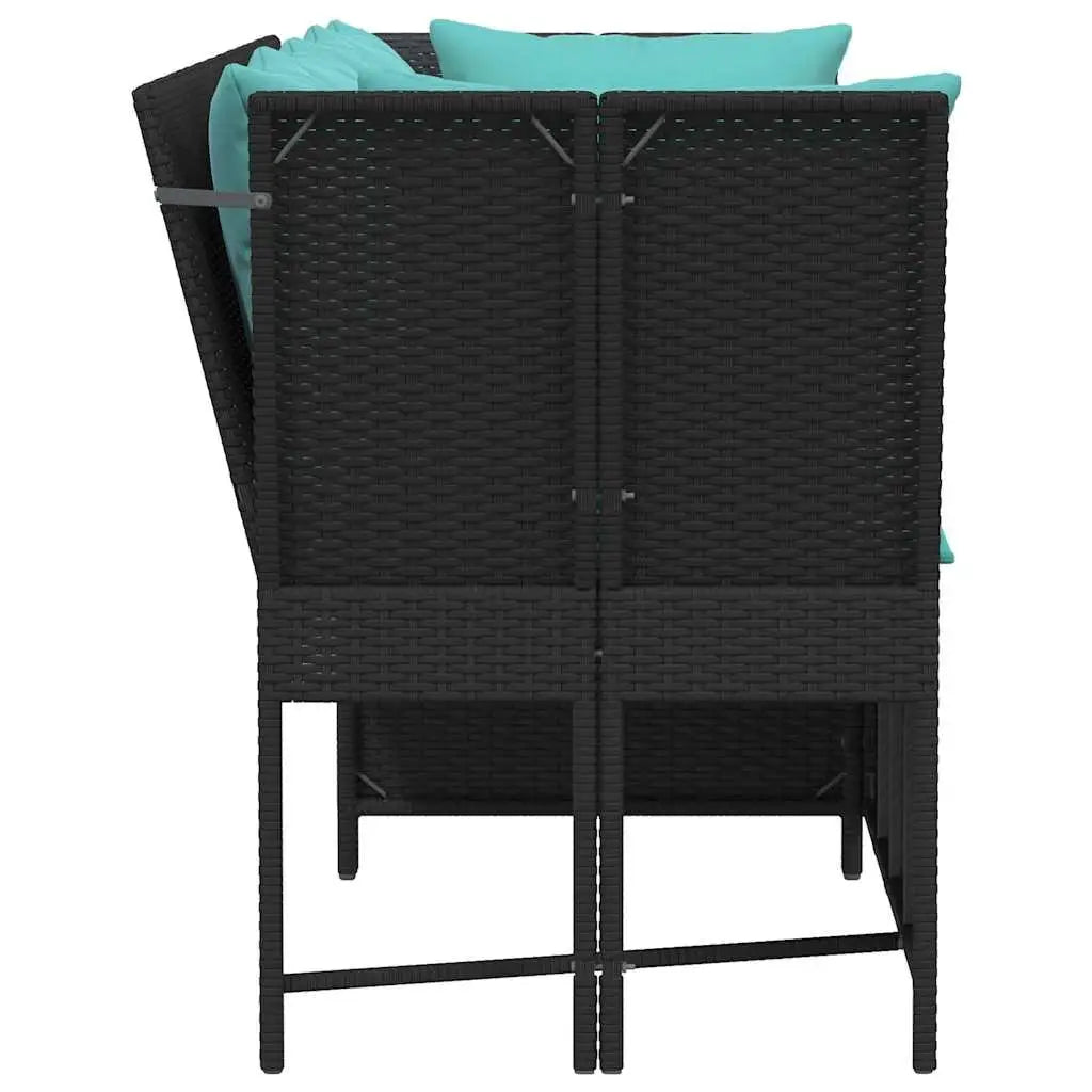 Elegant Black Rattan Patio Sofa Set