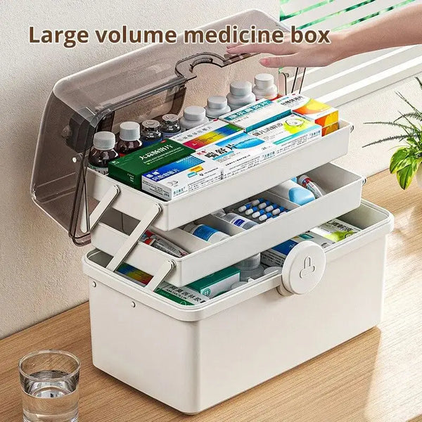 White Multi-Layer Home Medicine Storage Box