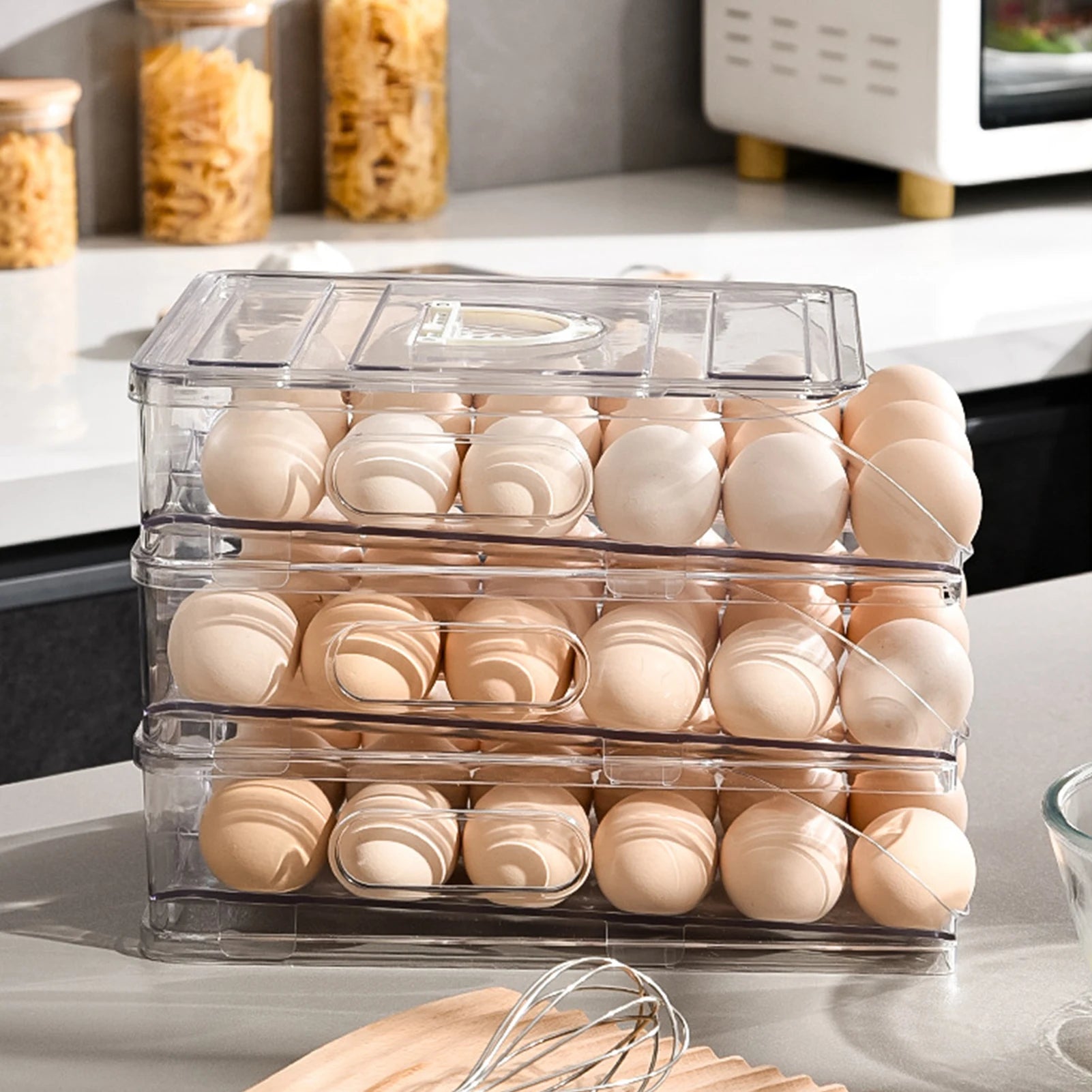 Automatic Rolling Egg Organizer Storage Box