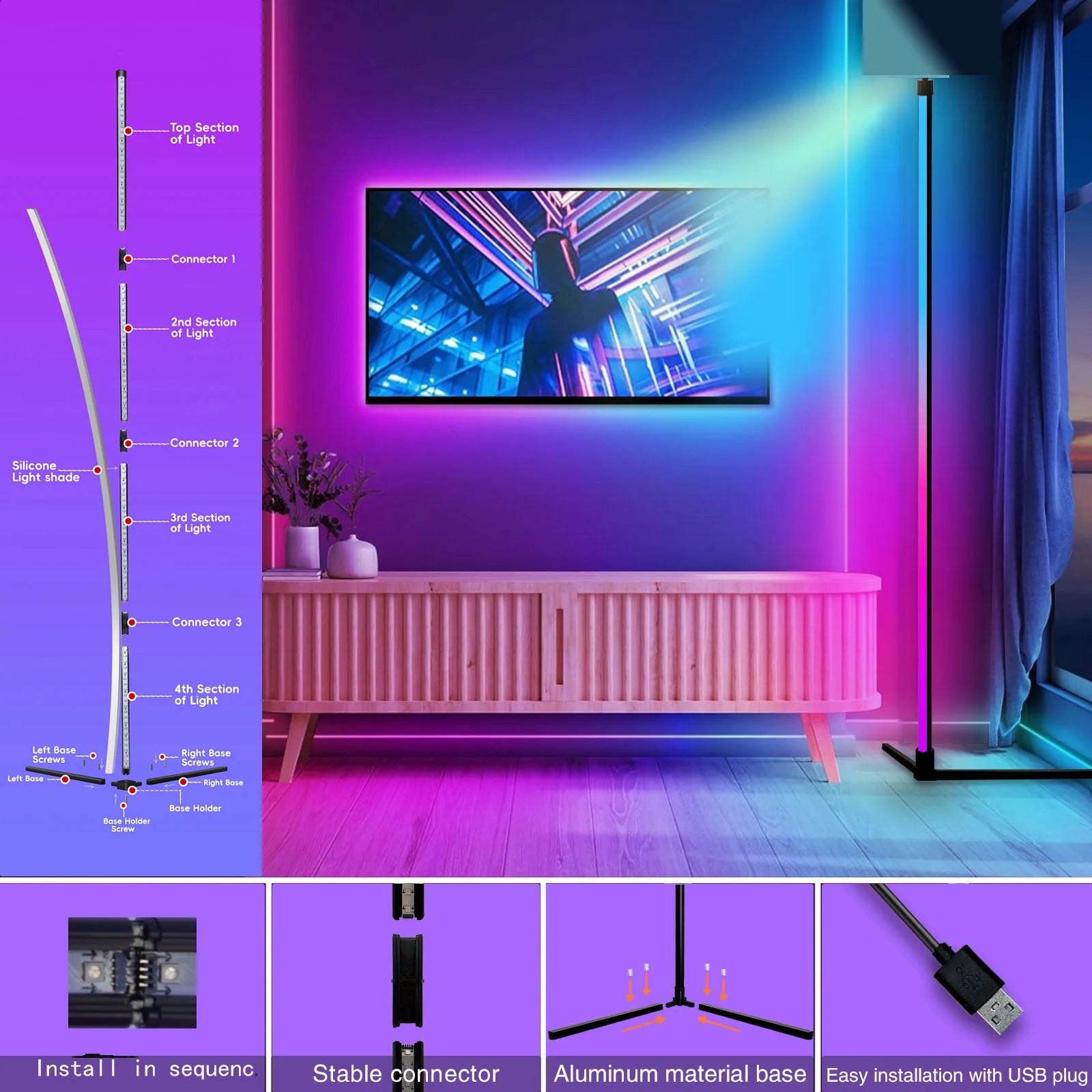 RGB Dream Color Music Sync Floor Lamp