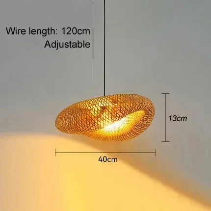 Handmade Bamboo Weaving LED Pendant Light