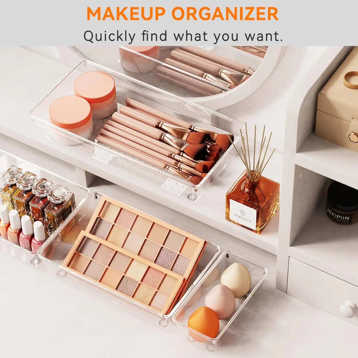 Large Clear Plastic Drawer Organizer Bins – Pack
