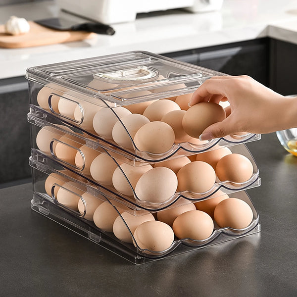 Automatic Rolling Egg Organizer Storage Box