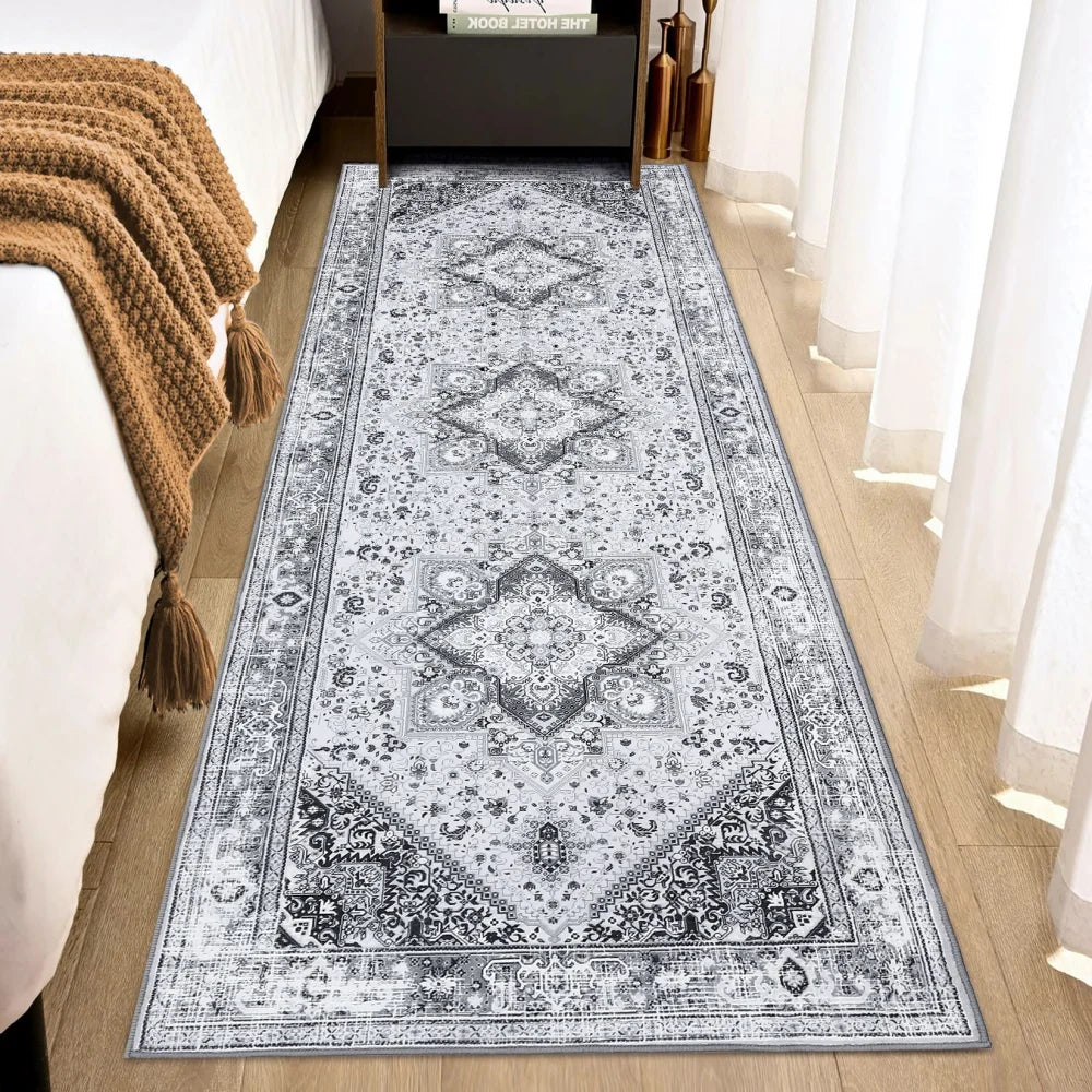 2x6ft Washable Vintage Runner Rug – Low-Pile