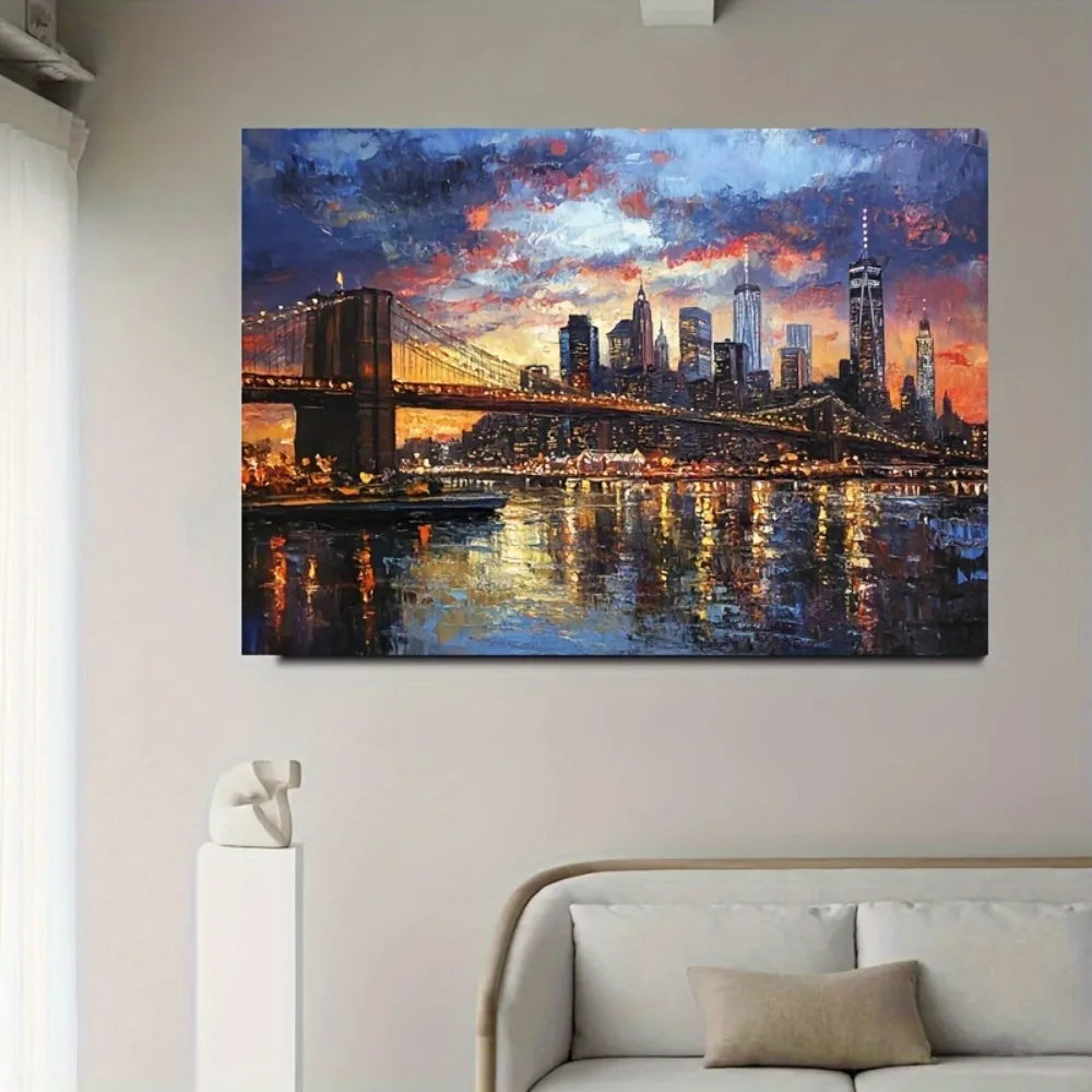 Framed NYC Skyline Canvas Wall Art