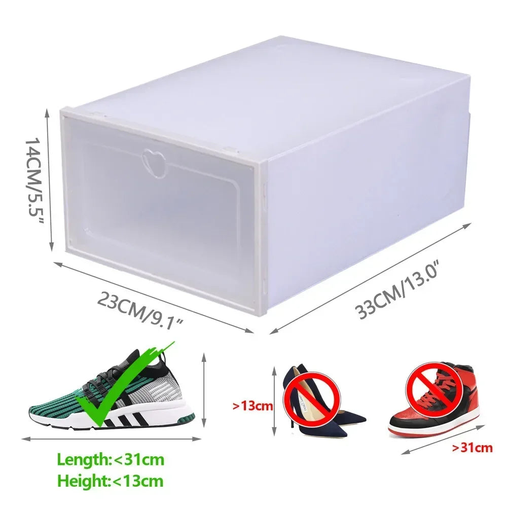 Bymaocar 20Pcs Clear Stackable Shoe Box Organizer