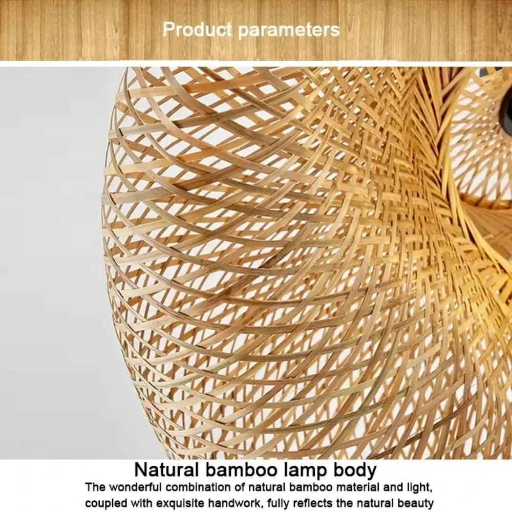 Handmade Bamboo Weaving LED Pendant Light