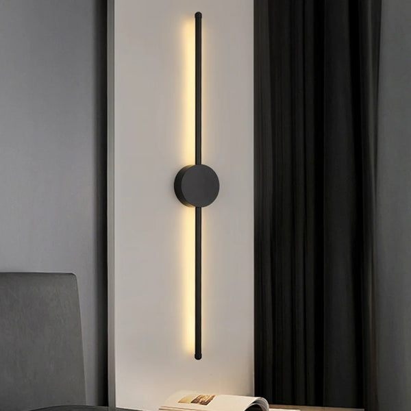 Modern Black I-Shaped LED Wall Light