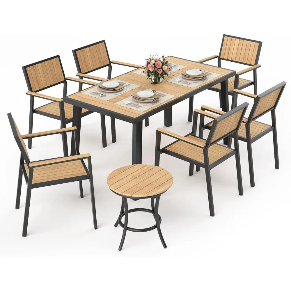 8-Piece Outdoor Aluminum Patio Dining Set with Table & Chairs