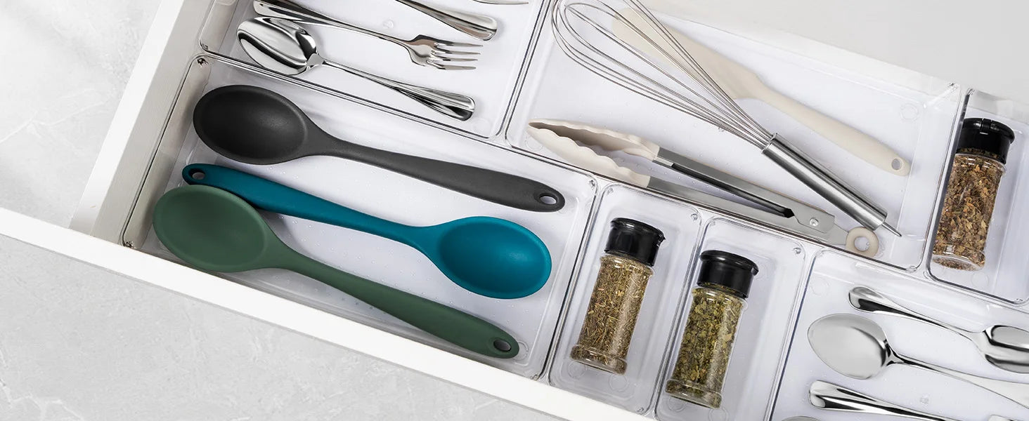 Large Clear Plastic Drawer Organizer Bins – Pack
