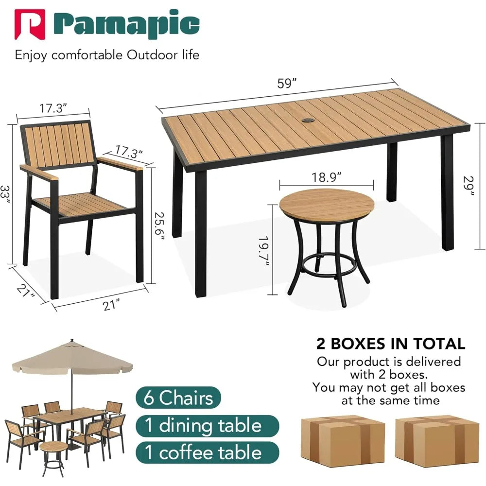 8-Piece Outdoor Aluminum Patio Dining Set with Table & Chairs