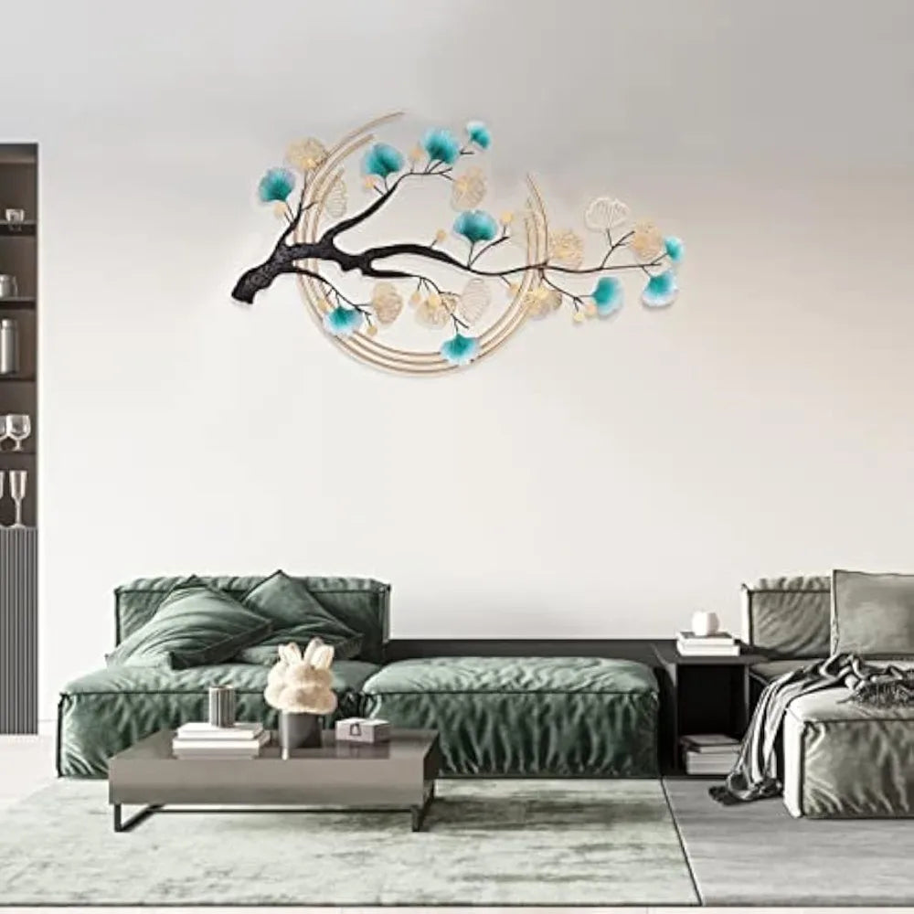 3D Gold Ginkgo Leaf Metal Wall Art