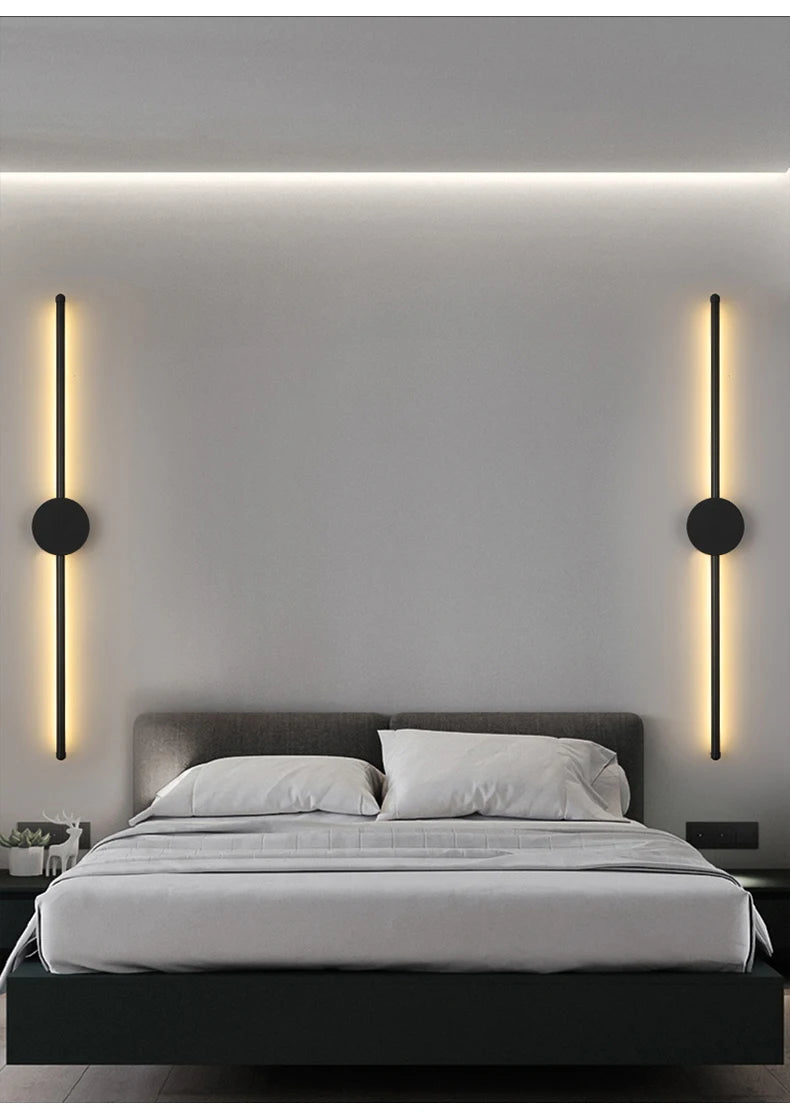 Modern Black I-Shaped LED Wall Light