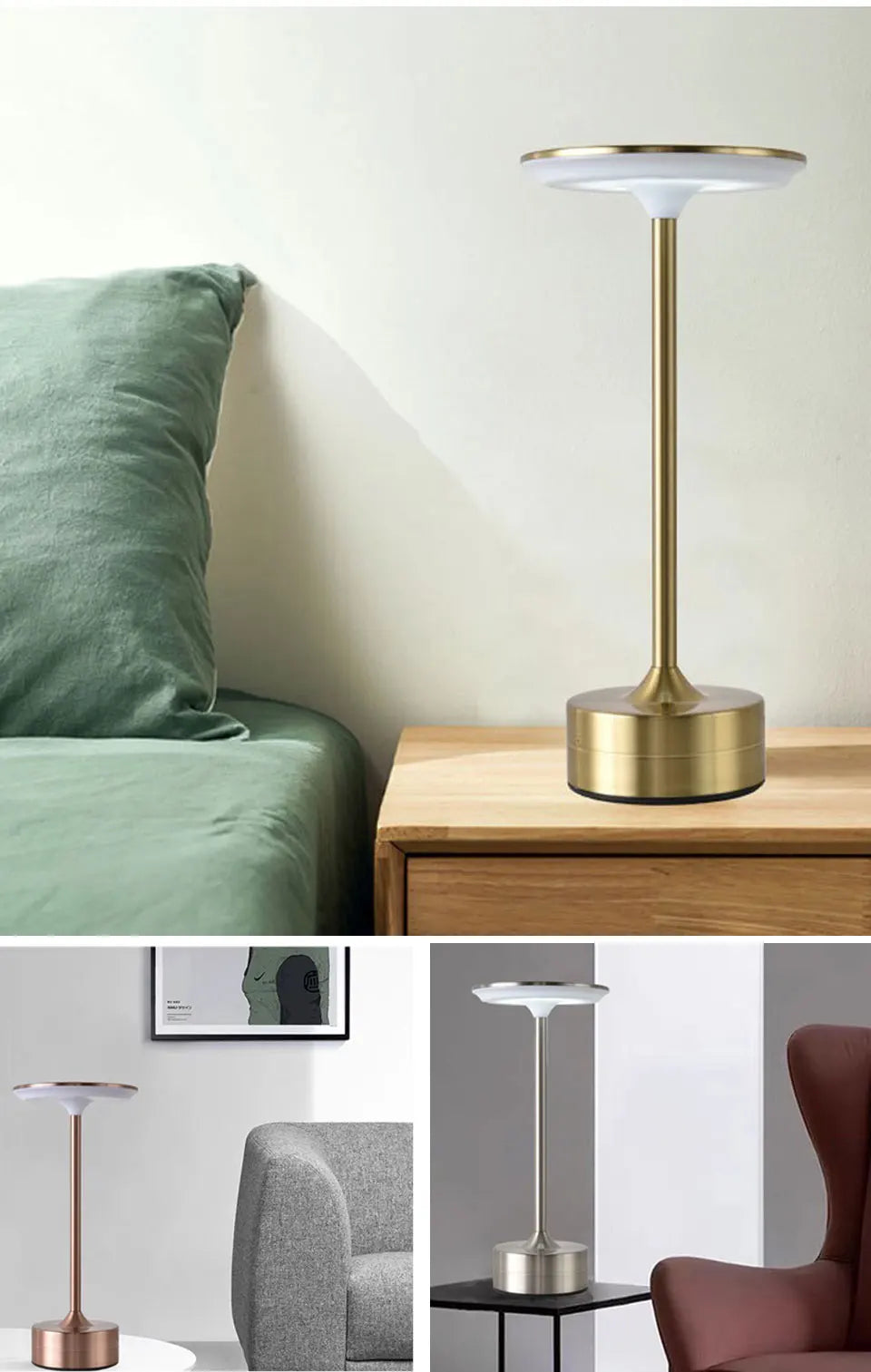 Touch Sensor LED Table Lamp – USB Rechargeable
