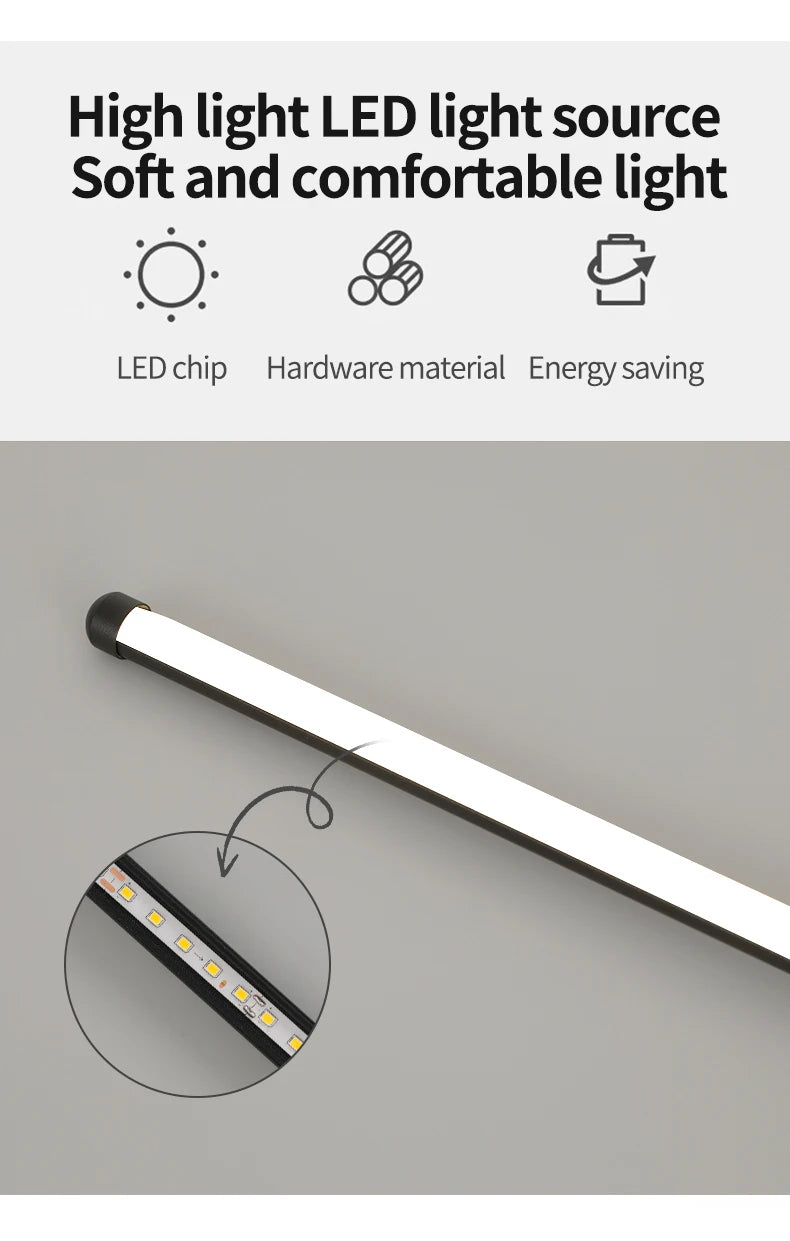 Modern Black I-Shaped LED Wall Light