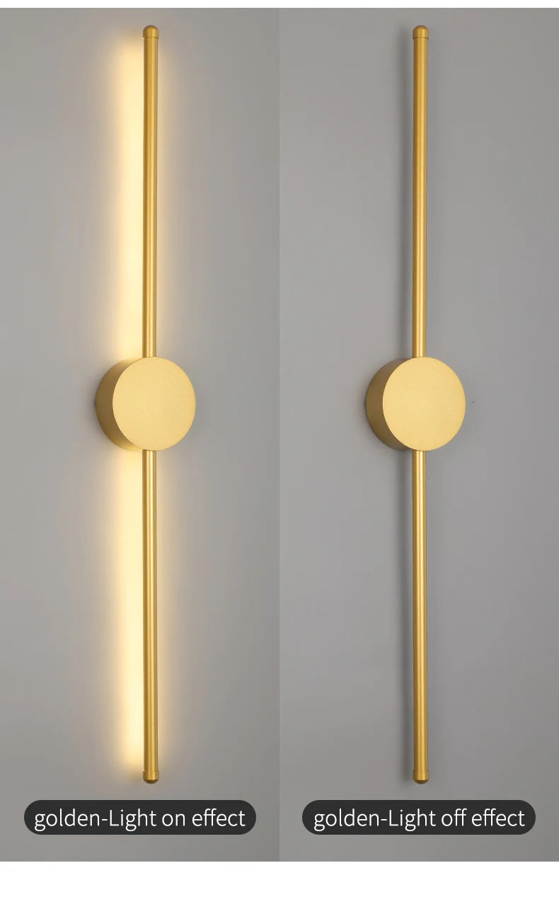 Modern Black I-Shaped LED Wall Light