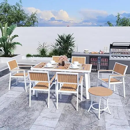 8-Piece Outdoor Aluminum Patio Dining Set with Table & Chairs