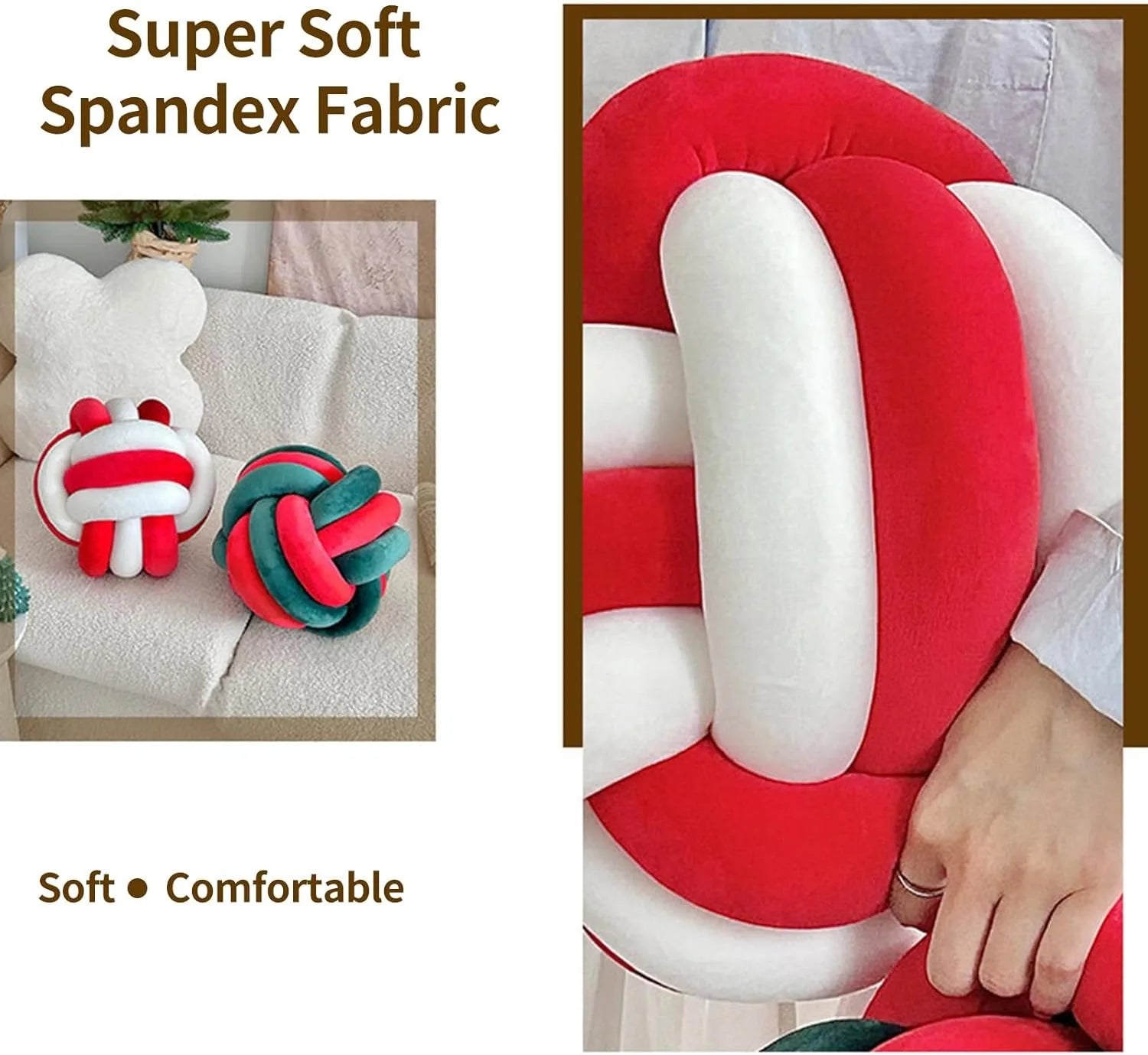 Handmade Knot Ball Throw Pillow – Round Plush Cushion