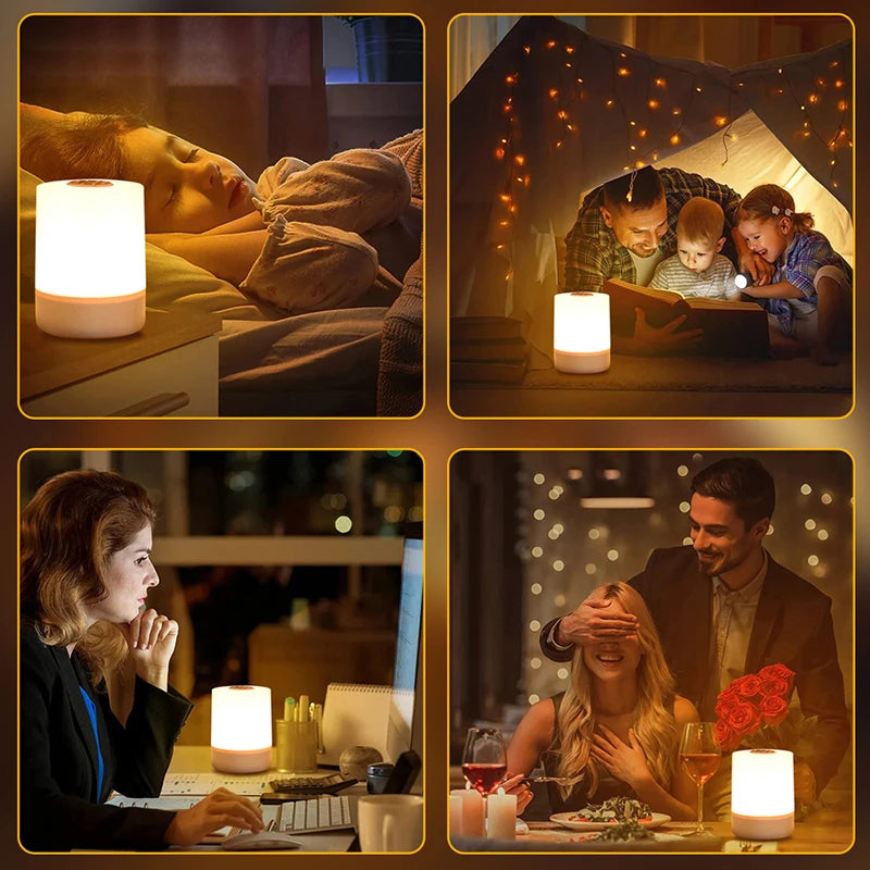 Touch Night Lamp with 3 Dimming Modes – USB Rechargeable