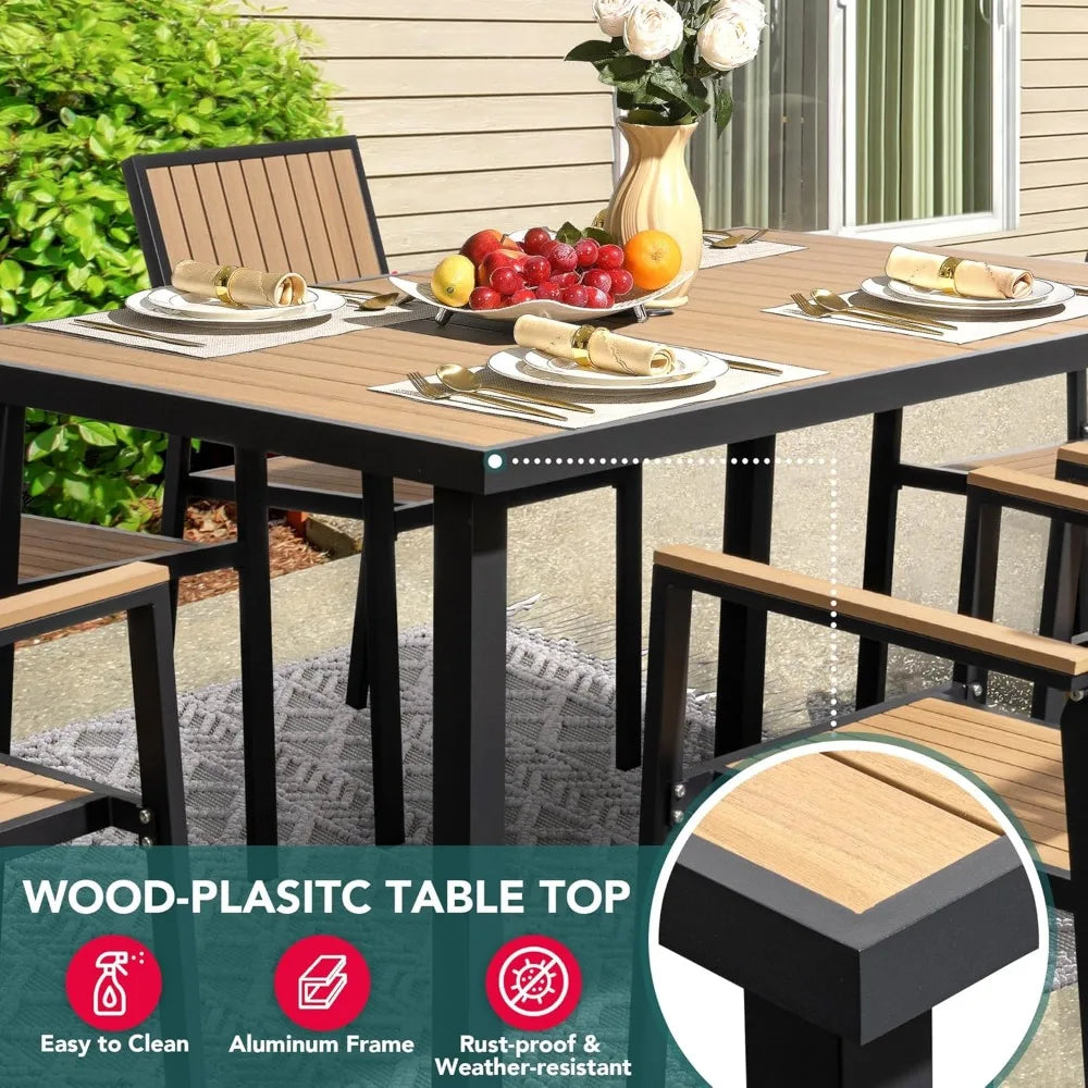 8-Piece Outdoor Aluminum Patio Dining Set with Table & Chairs