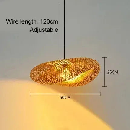 Handmade Bamboo Weaving LED Pendant Light
