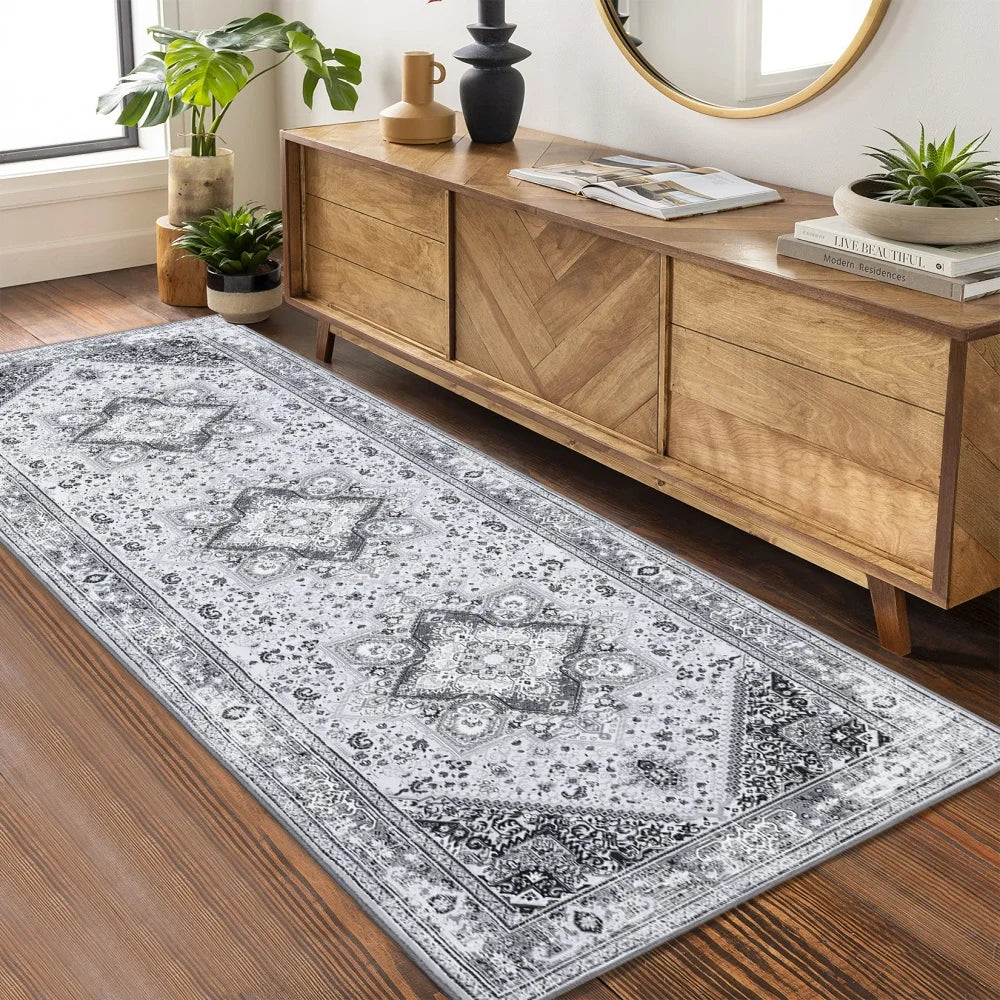 2x6ft Washable Vintage Runner Rug – Low-Pile