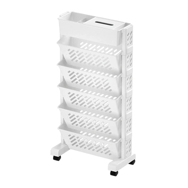 Rotatable Rolling Plastic Bookshelf with Large Capacity