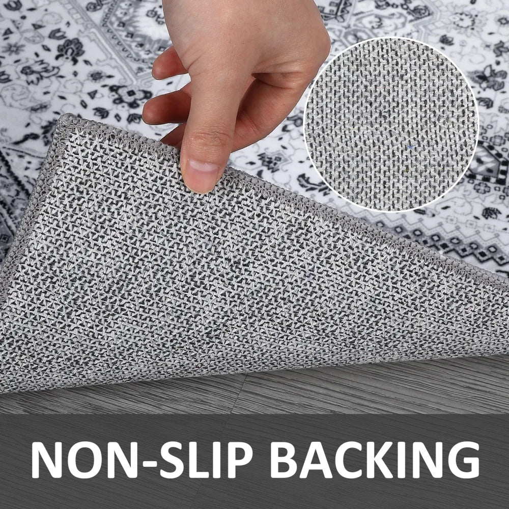 2x6ft Washable Vintage Runner Rug – Low-Pile