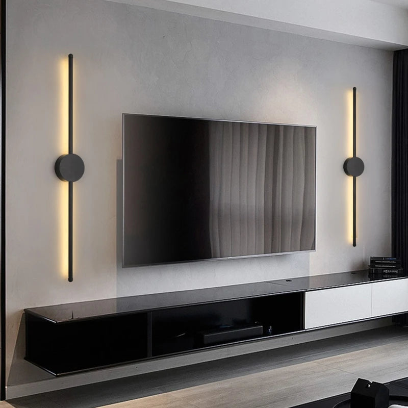 Modern Black I-Shaped LED Wall Light