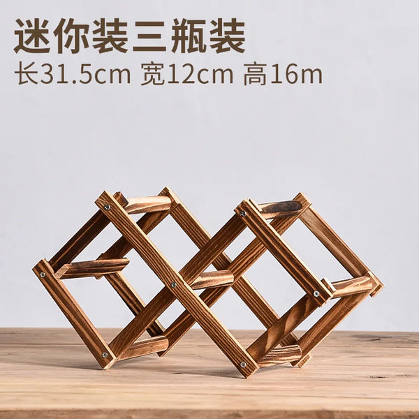 Stackable Wooden Wine Storage Rack (3–10 Bottles)