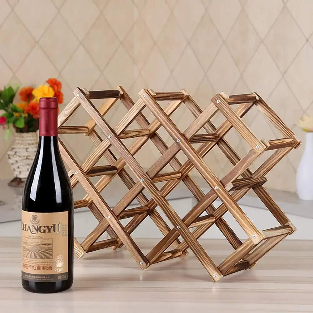 Stackable Wooden Wine Storage Rack (3–10 Bottles)