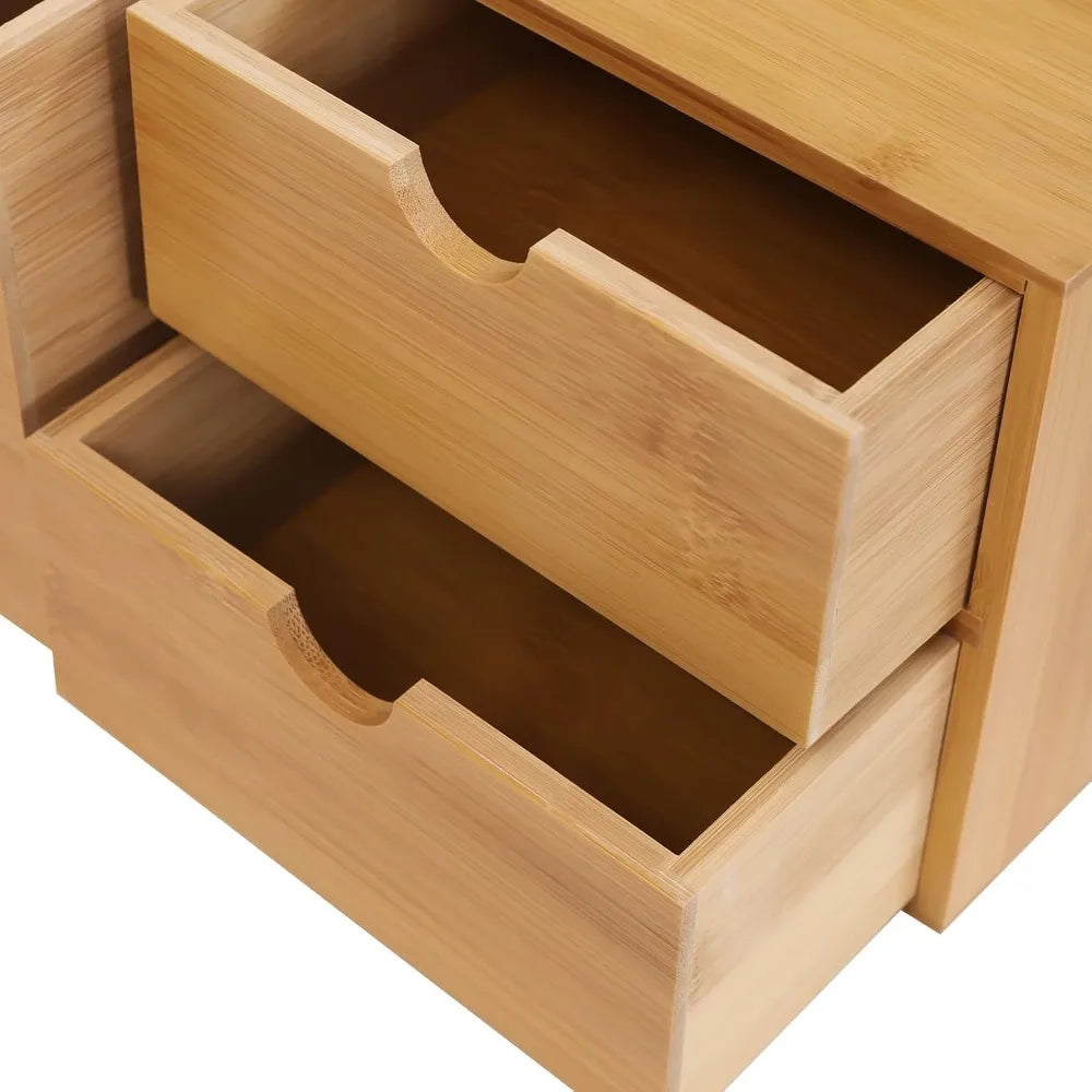 Bamboo Desk Organizer with 3 Drawers