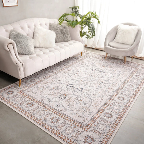 Lochas Vintage Floral Low-Pile Area Rug