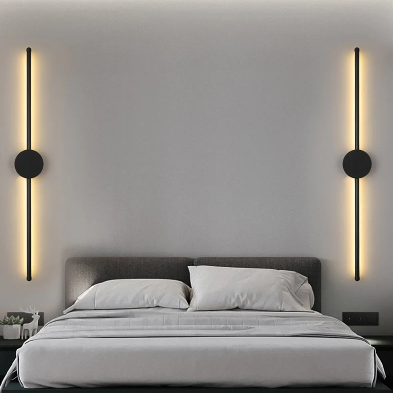 Modern Black I-Shaped LED Wall Light