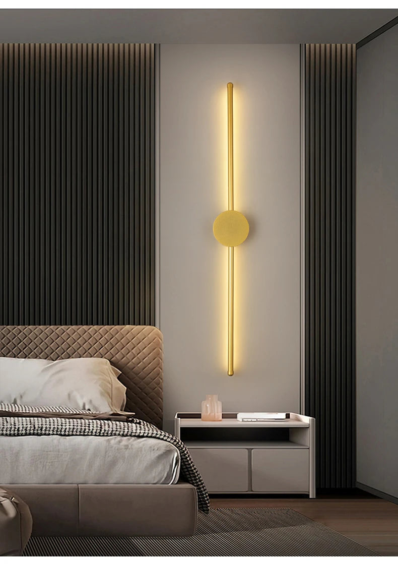 Modern Black I-Shaped LED Wall Light