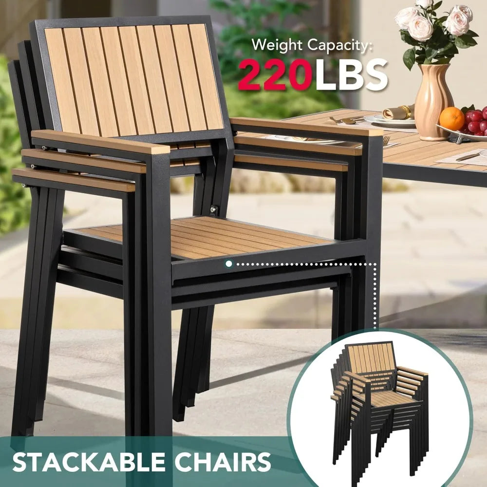 8-Piece Outdoor Aluminum Patio Dining Set with Table & Chairs