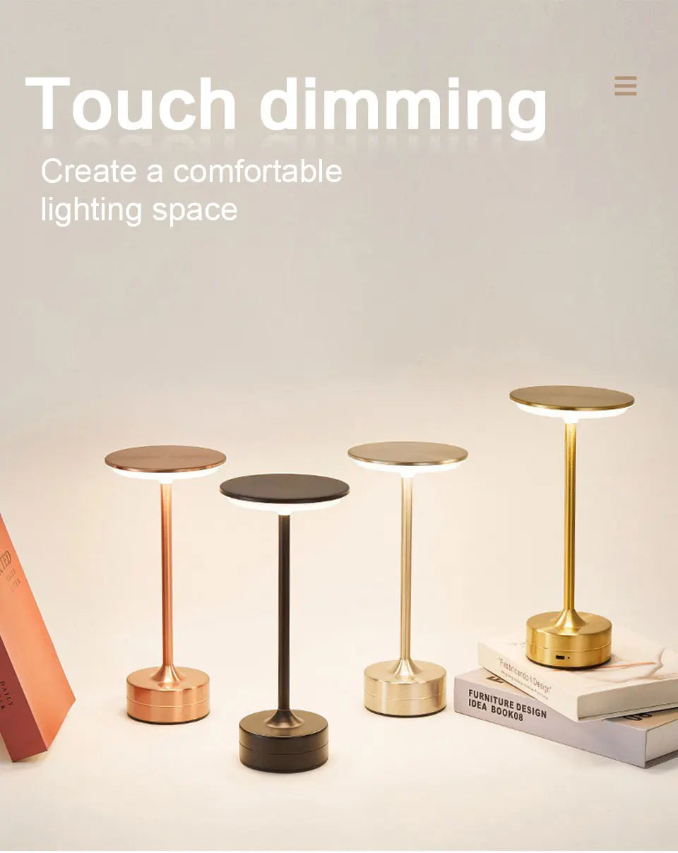 Touch Sensor LED Table Lamp – USB Rechargeable