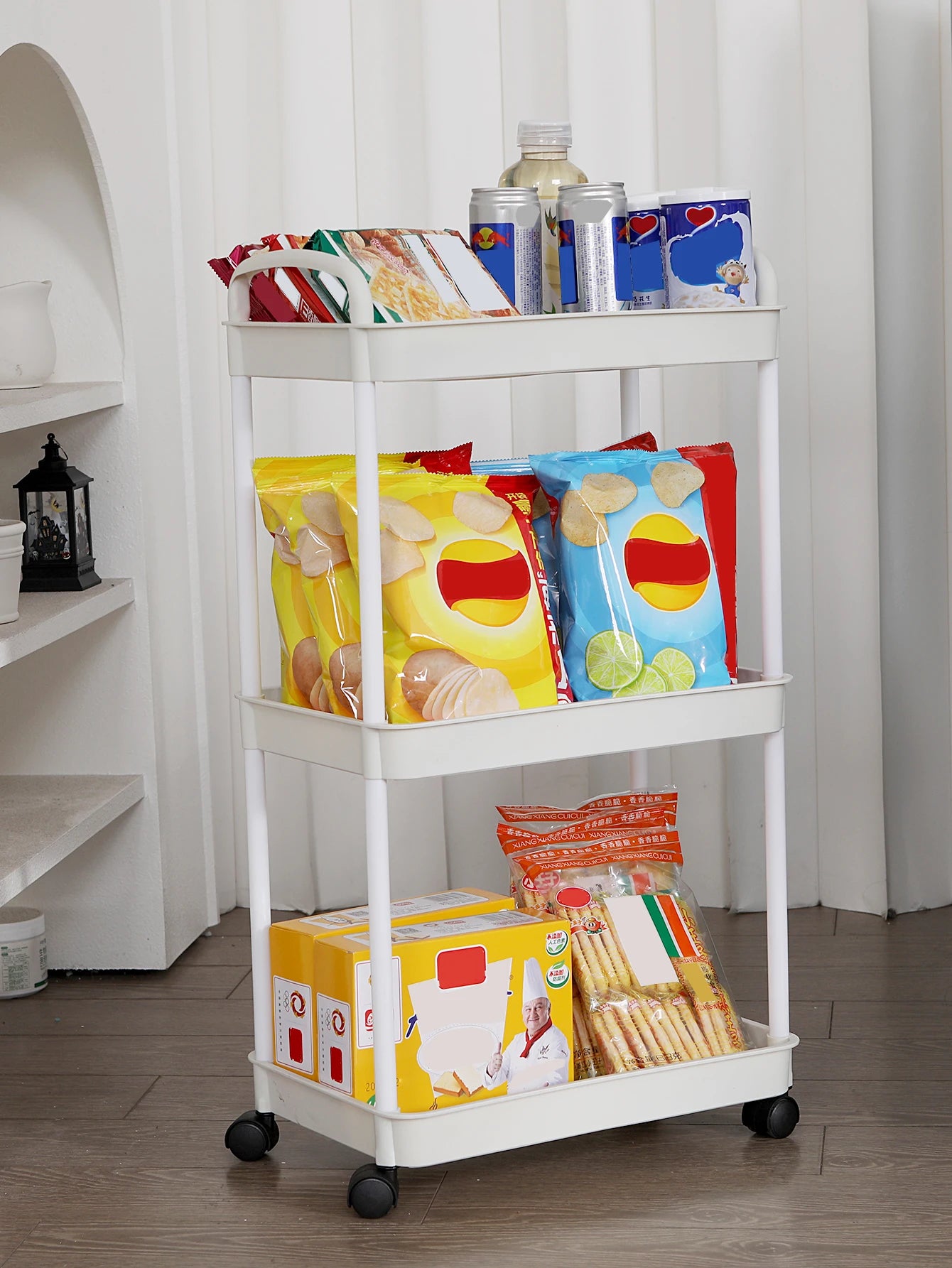 Plastic Rolling Utility Cart with Handle