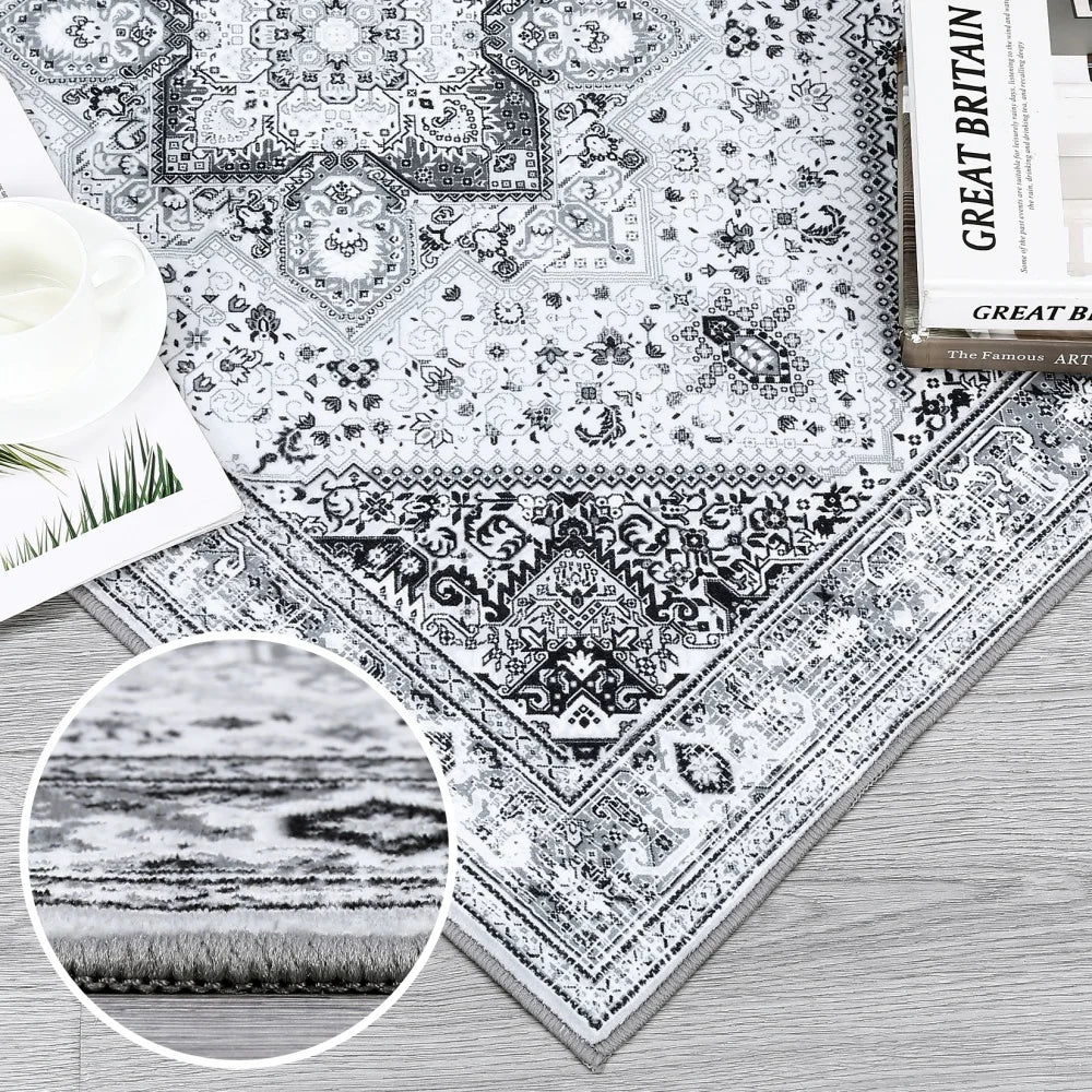 2x6ft Washable Vintage Runner Rug – Low-Pile