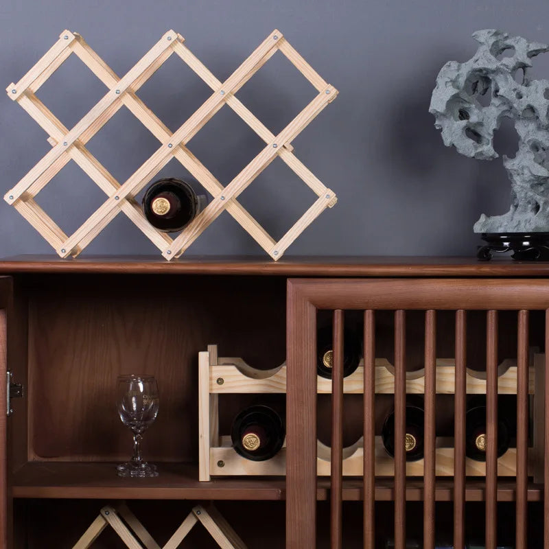 Stackable Wooden Wine Storage Rack (3–10 Bottles)