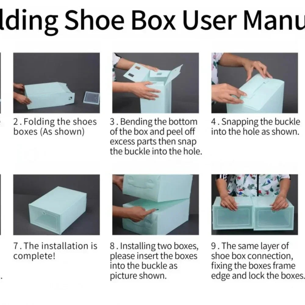 Bymaocar 20Pcs Clear Stackable Shoe Box Organizer