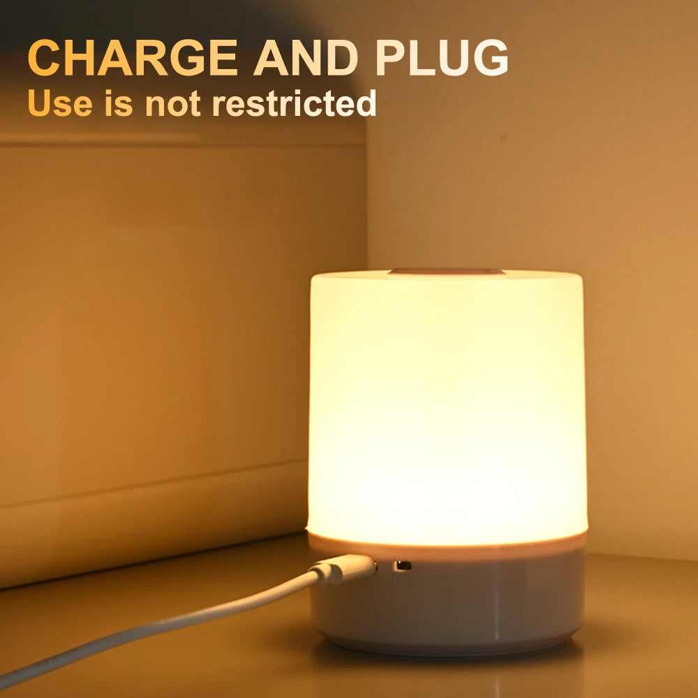 Touch Night Lamp with 3 Dimming Modes – USB Rechargeable