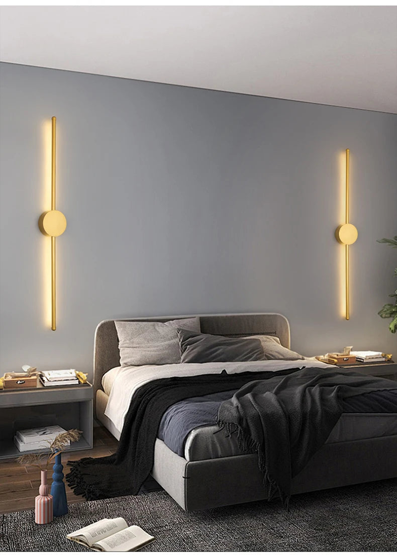 Modern Black I-Shaped LED Wall Light