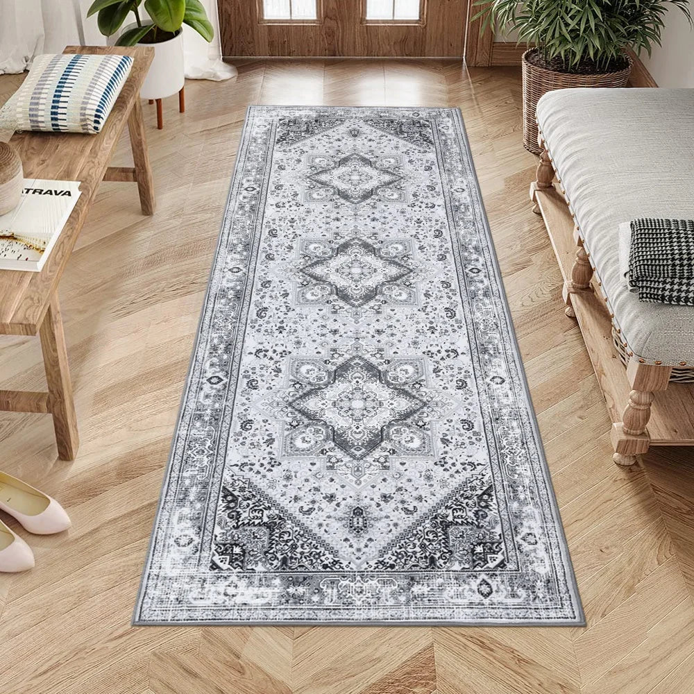 2x6ft Washable Vintage Runner Rug – Low-Pile