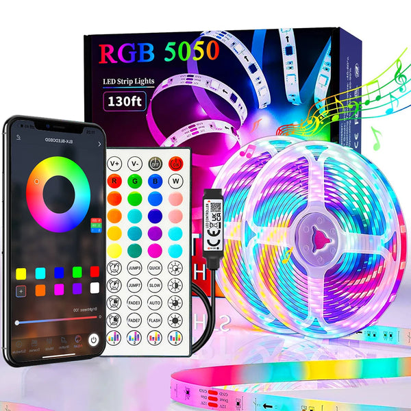 40M RGB LED Strip Lights – APP Control & Color Changing for Room Decor