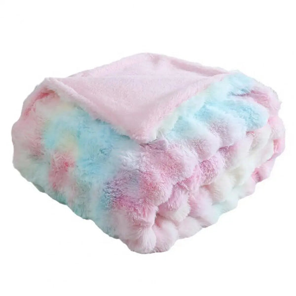 Lightweight Bubble Plush Throw Blanket